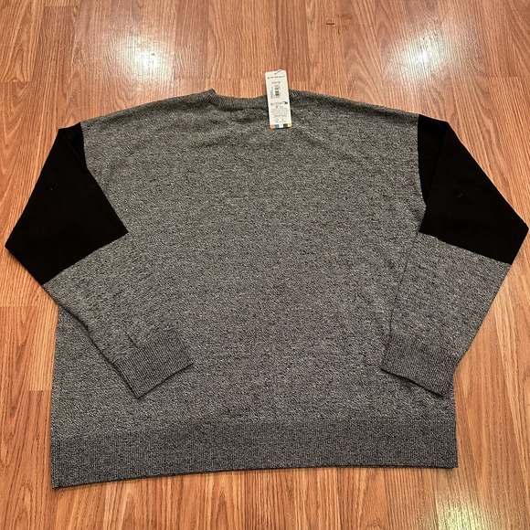 NWT Smartwool Women's Edgewood Colorblock Crew Sweater Black Gray Sz L $115 Base - Picture 10 of 10